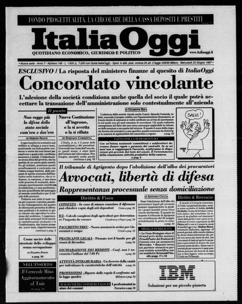 Italia oggi : quotidiano di economia finanza e politica